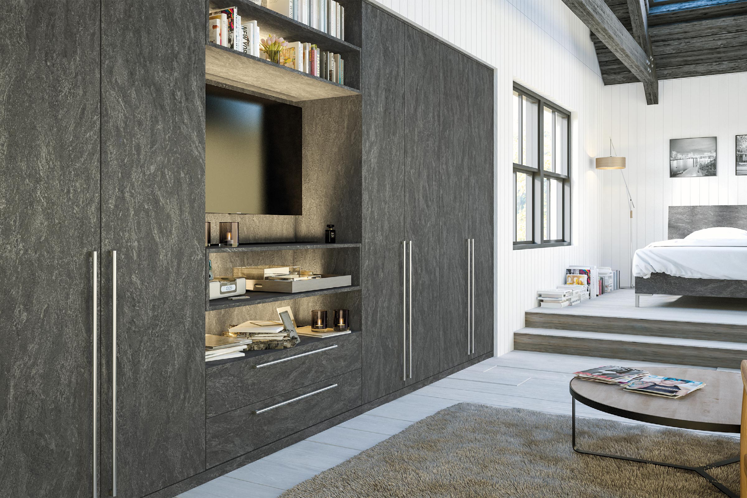 zurfiz evora stone graphite wardrobes