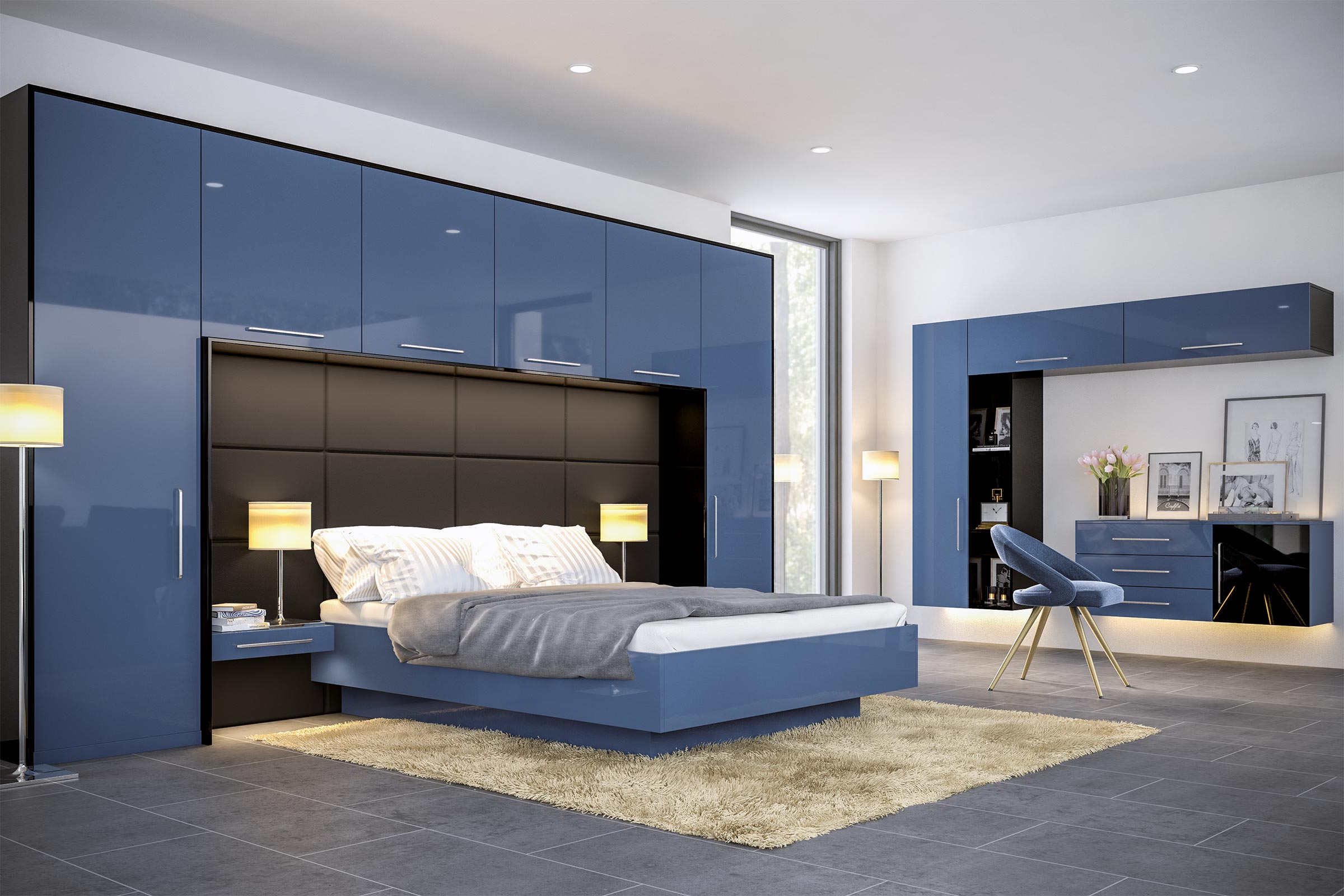 zurfiz ultragloss baltic blue ultragloss black bedroom
