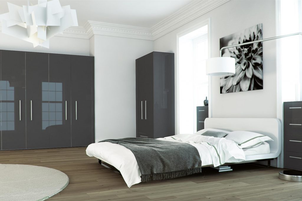 zurfiz ultragloss metallic anthracite bedroom